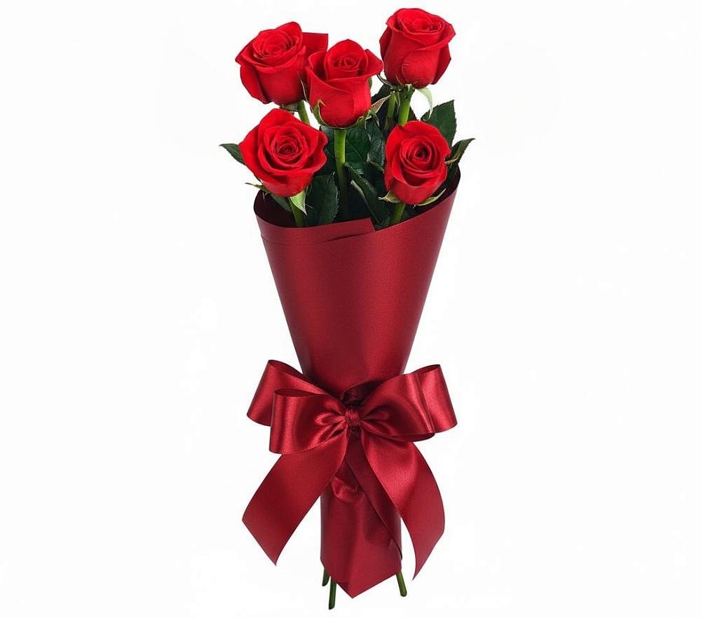 Букет 5 Красных роз Эдлесс Лав в Посёлке Свободы