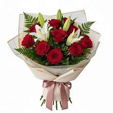 Букет цветов из:  Лилии и Розы в Посёлке Свободы