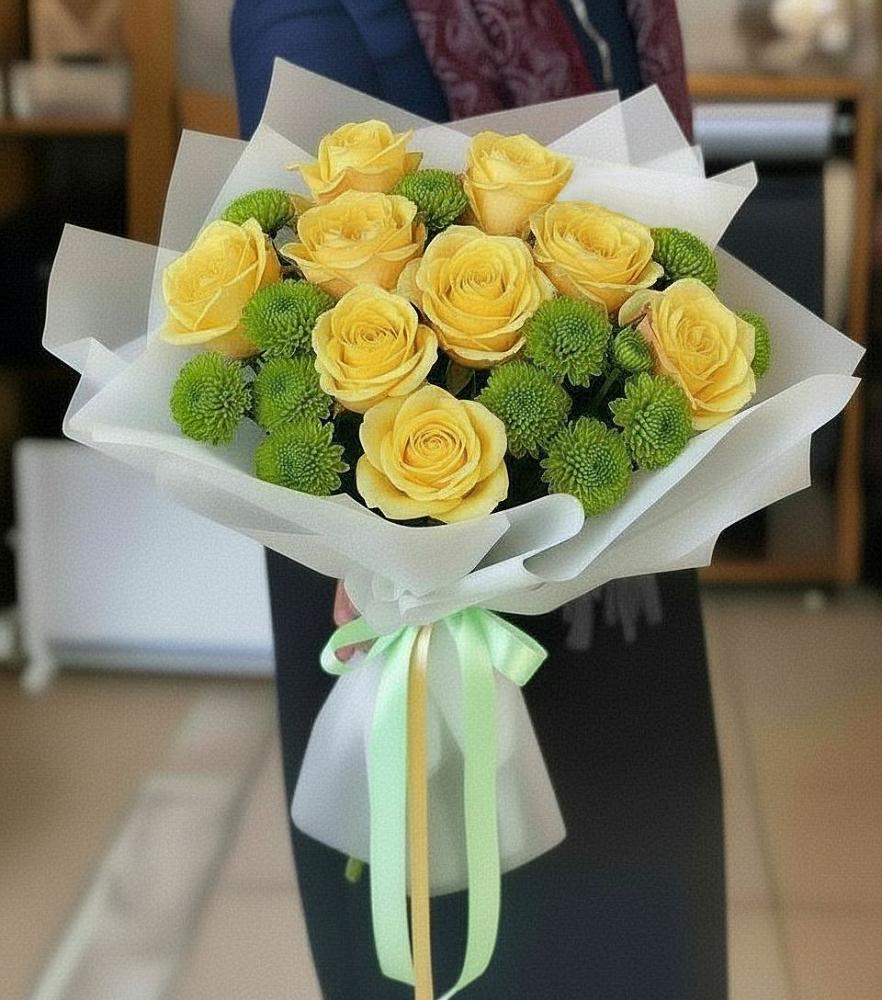 Букет цветов из: Хризантемы и Розы в Посёлке Свободы