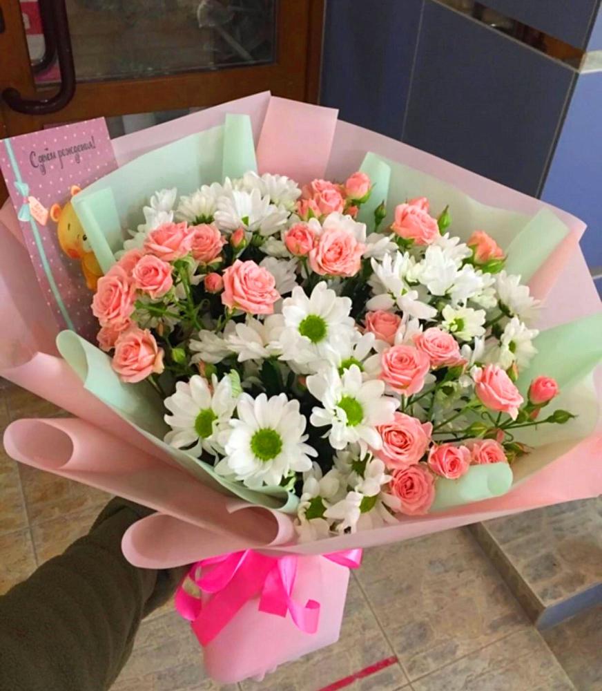 Букет цветов из: Розы и Хризантемы в Посёлке Свободы