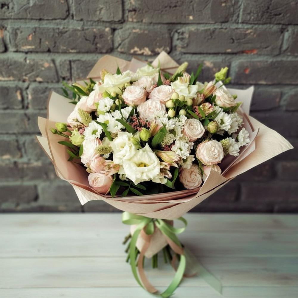 Букет цветов из: Альстромерии, Розы и Хризантемы в Посёлке Свободы