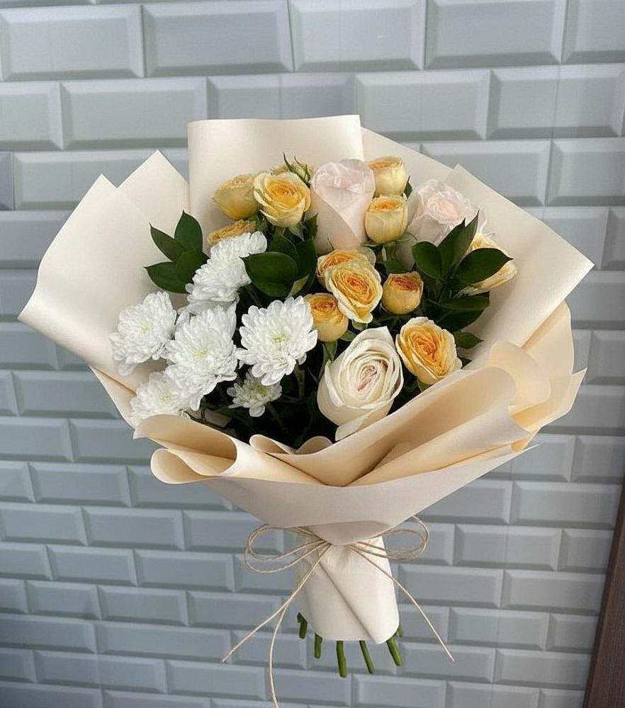 Букет цветов из: Розы и Хризантемы в Посёлке Свободы