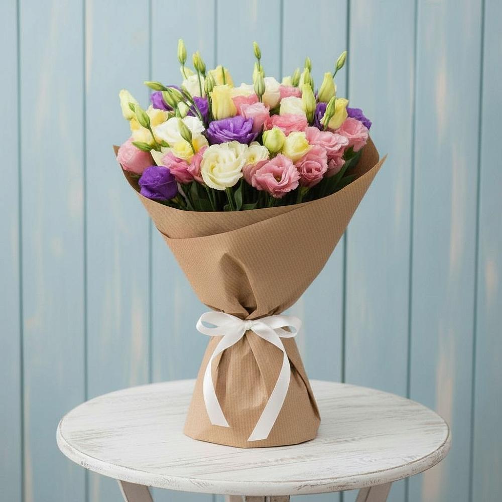 Букет цветов из: Лизиантусы в Посёлке Свободы