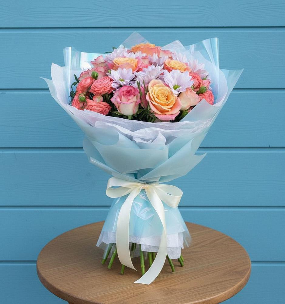 Букет цветов из: Хризантемы и Розы в Посёлке Свободы